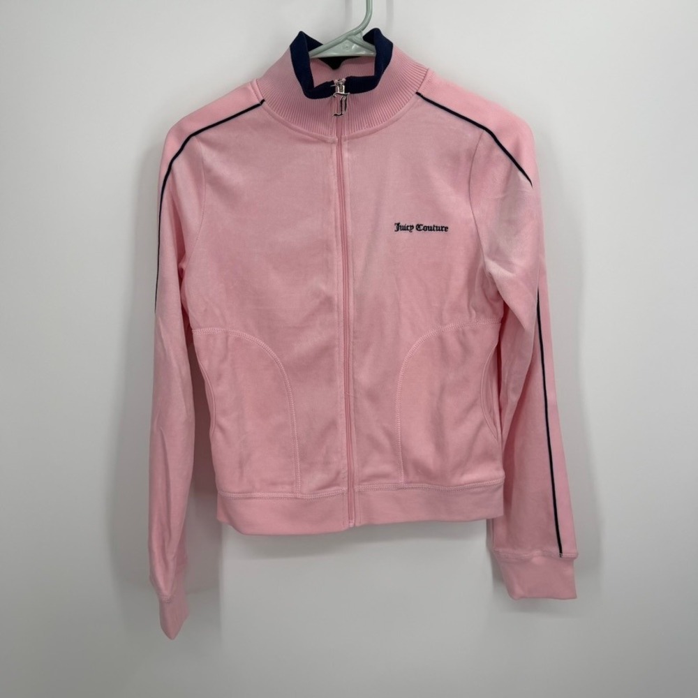 Juicy Couture Velour Track Jacket Womens Small Pink Juicy Anyone Pickleball NWT
